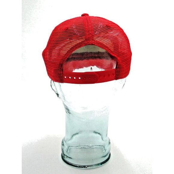 Hard and Long Adult Baseball Cap Red White Trucker Hat Spirit Halloween Snapback - Picture 4 of 7